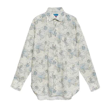 LIBERTY FABRICS  NO. 92 リバティプリント リバティ リバティシャツ   ドレスシャツ  ＜ AROUND THE WORLD / アラウンド・ザ・ワールド ＞