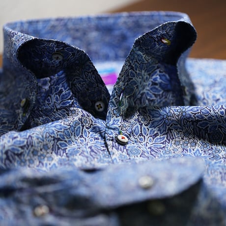 LIBERTY FABRICS　NO.34 リバティプリント  ドレスシャツ リバティシャツ  ＜ Aubrey Forest / オーブリ―・フォレスト ＞