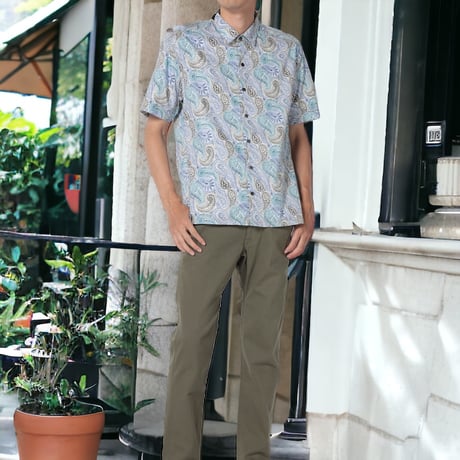 LIBERTY FABRICS　NO.70 リバティプリント  半袖シャツ リバティシャツ  ＜ Deco Paisley / デコペイズリー＞