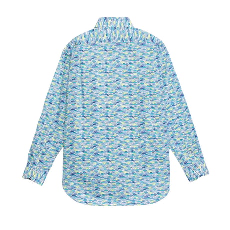 LIBERTY FABRICS  NO. 103 リバティプリント リバティ リバティシャツ   ドレスシャツ  ＜CARS NEON /カーズ ネオン / ブルー系＞