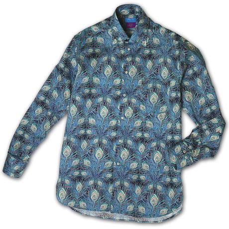 LIBERTY FABRICS　NO.43 リバティプリント  ドレスシャツ リバティシャツ  ＜Juno Feather/ジュノフェザー＞