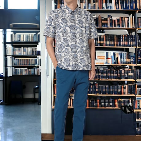 LIBERTY FABRICS　NO.72 リバティプリント  半袖シャツ  リバティシャツ  ＜ Floral Chintz / フローラル チンツ ＞