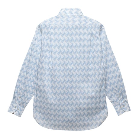 LIBERTY FABRICS　 NO.52 リバティプリント  ドレスシャツ リバティシャツ  ＜Unicorn Puzzle / ユニコーンパズル　ブルーグレー系＞