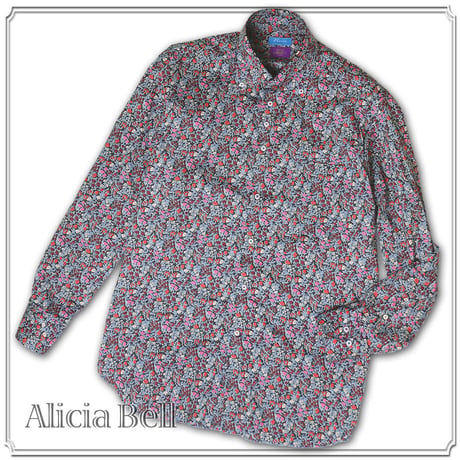 LIBERTY FABRICS　NO.25 リバティプリント  ドレスシャツ リバティシャツ  ＜ Alicia Bell / アリシア・ベル＞