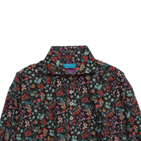 LIBERTY FABRICS  NO. 90 リバティプリント リバティ リバティシャツ   ドレスシャツ  ＜ NORDIC HONEY / ノルディック・ハニー ＞