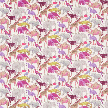 LIBERTY FABRICS　NO.06 リバティプリント リバティシャツ  ドレスシャツ　＜ Cue for the Zoo / キュー・フォー・ザ・ズー＞