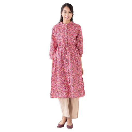 （レディース）LIBERTY FABRICS  NO.b015 リバティプリント リバティ ワンピース   ＜ARRIETTY VIOLET アリエッティ・バイオレット＞