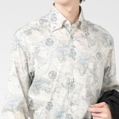 LIBERTY FABRICS  NO. 92 リバティプリント リバティ リバティシャツ   ドレスシャツ  ＜ AROUND THE WORLD / アラウンド・ザ・ワールド ＞