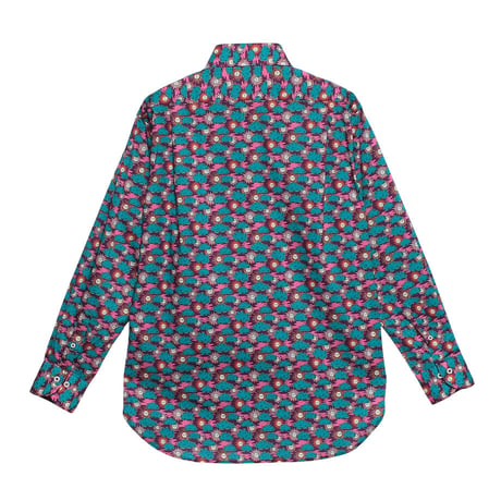 LIBERTY FABRICS  NO. 102 リバティプリント リバティ リバティシャツ   ドレスシャツ  ＜FOLLOW THE SUN / フォロー・ザ・サン/パープル系 ＞