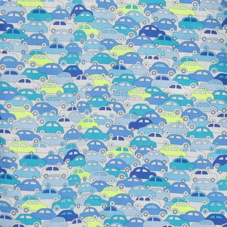 LIBERTY FABRICS  NO. 103 リバティプリント リバティ リバティシャツ   ドレスシャツ  ＜CARS NEON /カーズ ネオン / ブルー系＞