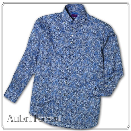 LIBERTY FABRICS　NO.34 リバティプリント  ドレスシャツ リバティシャツ  ＜ Aubrey Forest / オーブリ―・フォレスト ＞