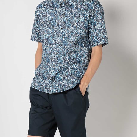LIBERTY FABRICS　NO.65 リバティプリント  半袖シャツ リバティシャツ  ＜ Wiltshire / ウィルトシャー ＞