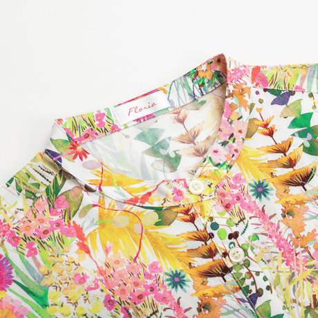 （レディース）LIBERTY FABRICS  NO.b032 リバティプリント リバティ ワンピース   ＜Tresco トレスコ イエロー系＞