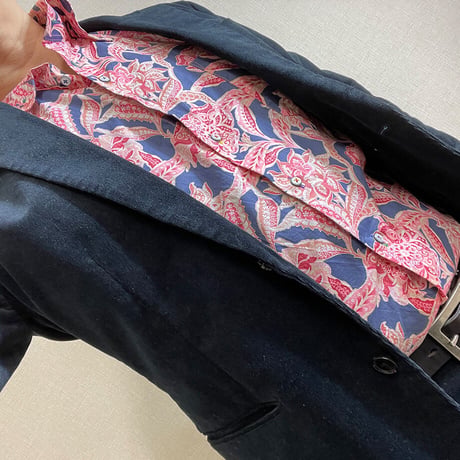 LIBERTY FABRICS　NO.35 リバティプリント  ドレスシャツ リバティシャツ  ＜Floral Chintz/フローラル・チンツ＞