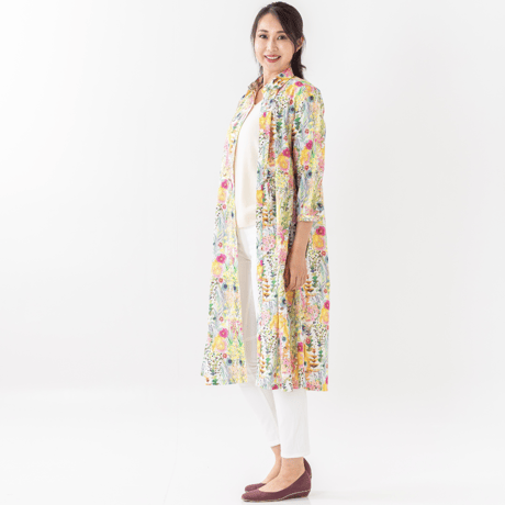 （レディース）LIBERTY FABRICS  NO.b032 リバティプリント リバティ ワンピース   ＜Tresco トレスコ イエロー系＞