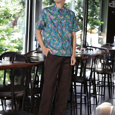 LIBERTY FABRICS　NO.73 リバティプリント  半袖シャツ リバティシャツ  ＜ Ostrley / オスタリー＞