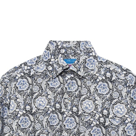 LIBERTY FABRICS  NO.80 リバティプリント  ドレスシャツ リバティシャツ  ＜Finesse Hall フィネスホール＞