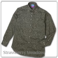 LIBERTY FABRICS　NO.42 リバティプリント  ドレスシャツ リバティシャツ  ＜ Strawberry Meadow / ストロベリーメドウ ＞　【ブラウン×モカ】