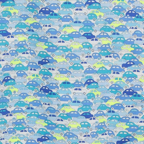 LIBERTY FABRICS　NO.110 リバティプリント  半袖シャツ リバティシャツ ＜CARS NEON /カーズ・ネオン / ブルー系＞