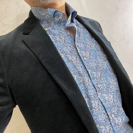 LIBERTY FABRICS　NO.34 リバティプリント  ドレスシャツ リバティシャツ  ＜ Aubrey Forest / オーブリ―・フォレスト ＞