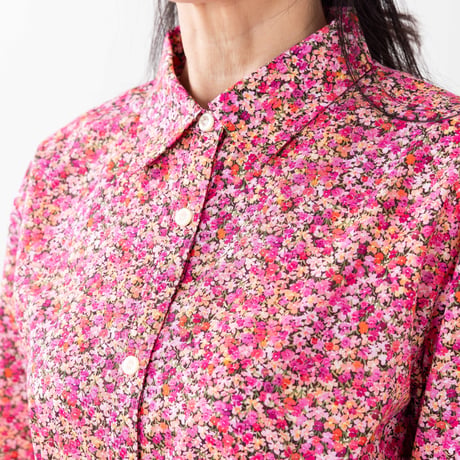 （レディース）LIBERTY FABRICS  NO.b015 リバティプリント リバティ ワンピース   ＜ARRIETTY VIOLET アリエッティ・バイオレット＞
