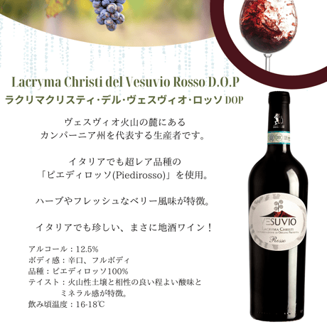Lacryma Christi del Vesuvio Rosso D.O.P 750ml【赤】
