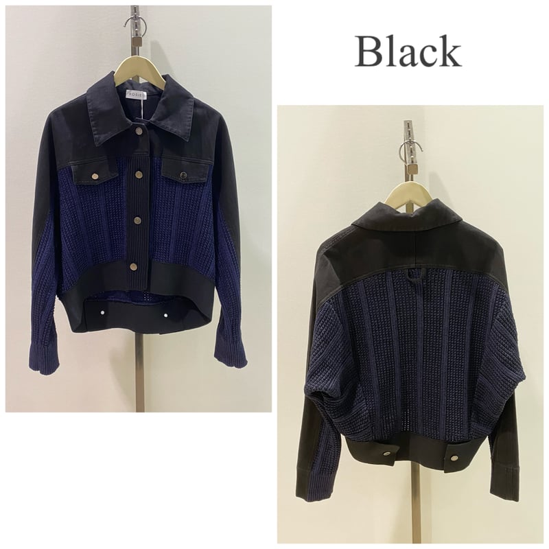 【美品】ダイアグラム ケーブルニット 切り替え デニムジャケット 異素材 txt8829x-6.jpg