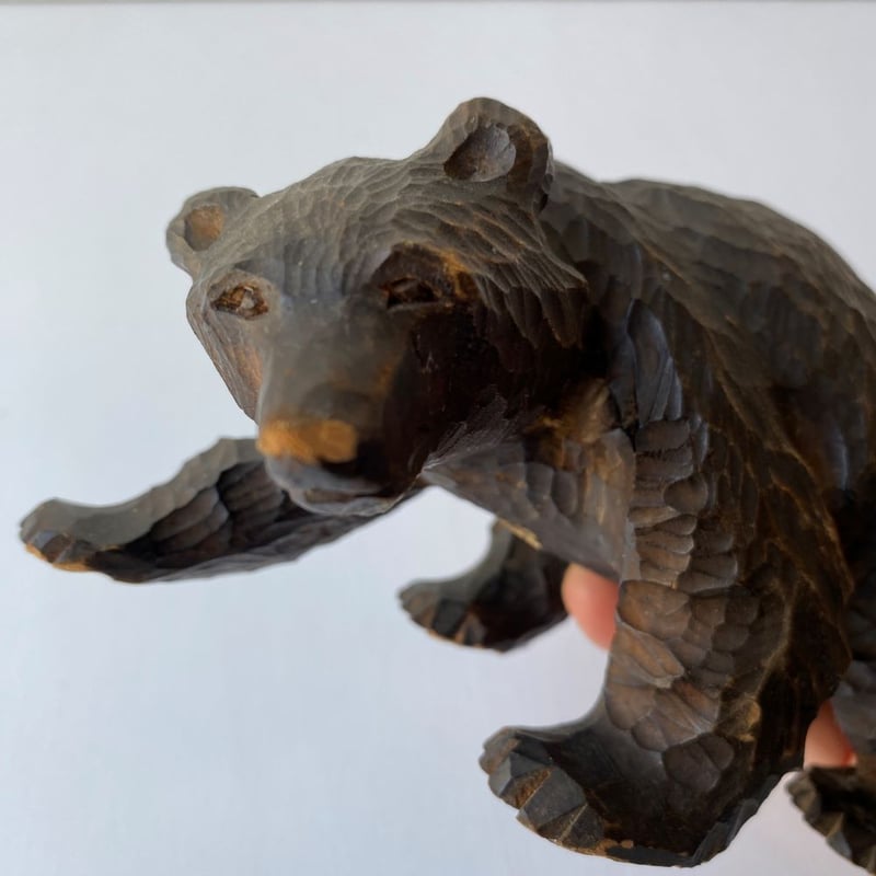 アメリカンカントリー　木製クマの置物 ネイティブアメリカンの手彫りの熊 | 冥王星