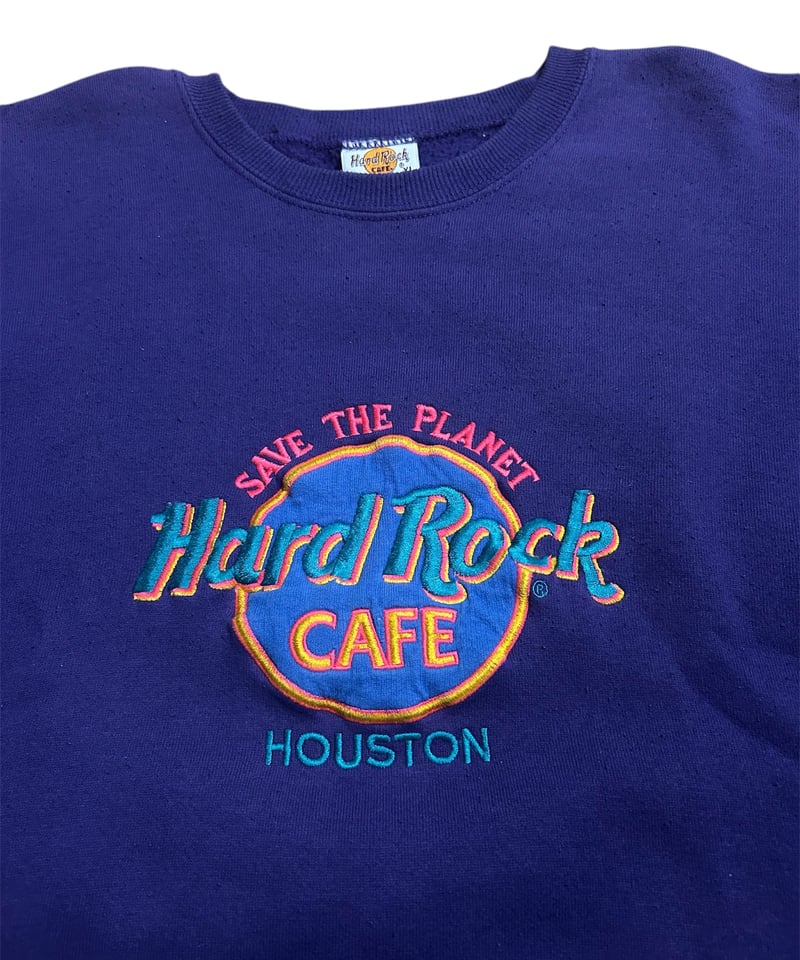 90's USA製 Hard Rock CAFE 刺繍ロゴ スウェット XL 紫 | SORE