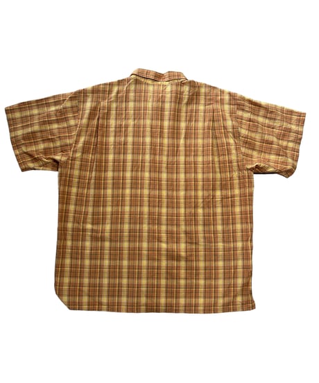 US古着 Patagonia S/S チェックシャツ シアサッカー生地 イエロー XL