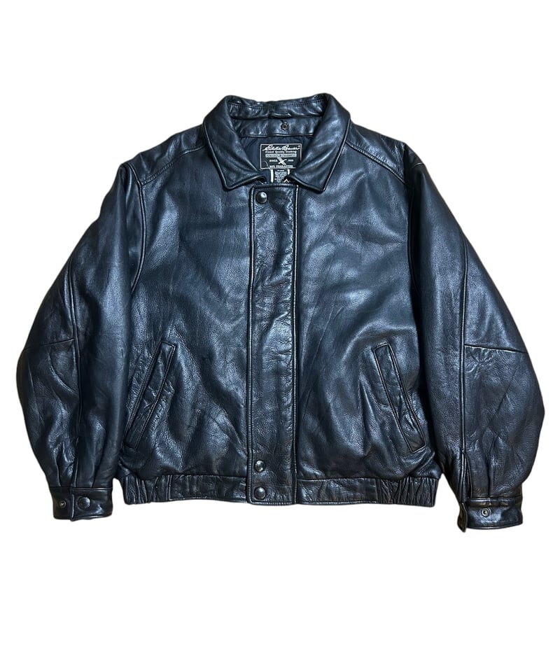 90's ダウン入り Eddie Bauer レザージャケット L ブラック 90's ダウン入り Eddie Bauer レザージャケット L ブラック