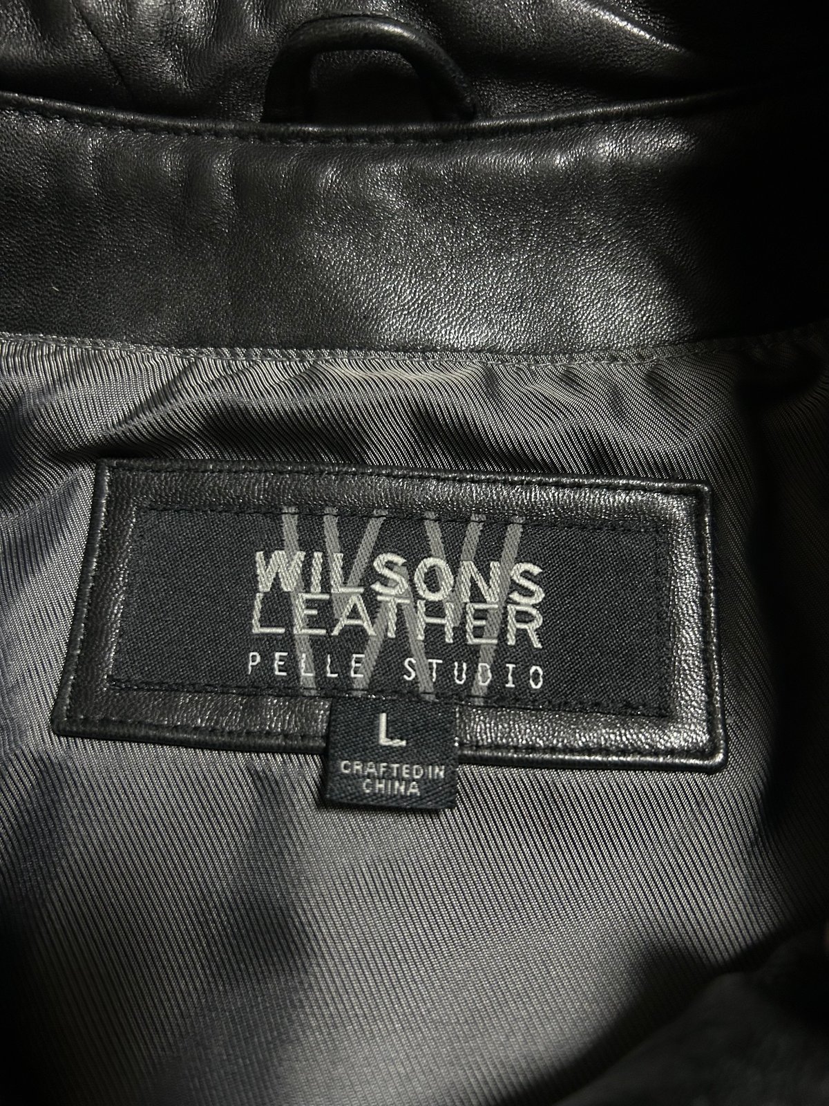 90's WILSONS PELLE STUDIO レザー スイングトップ L ブラック 牛革