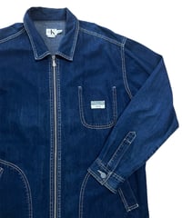 90's 濃紺デニム カバーオール デニムジャケット トリプルステッチ