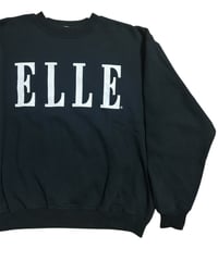 レア 90's ELLE PARIS エル パリス デカロゴ スウェット 雑誌 黒×白