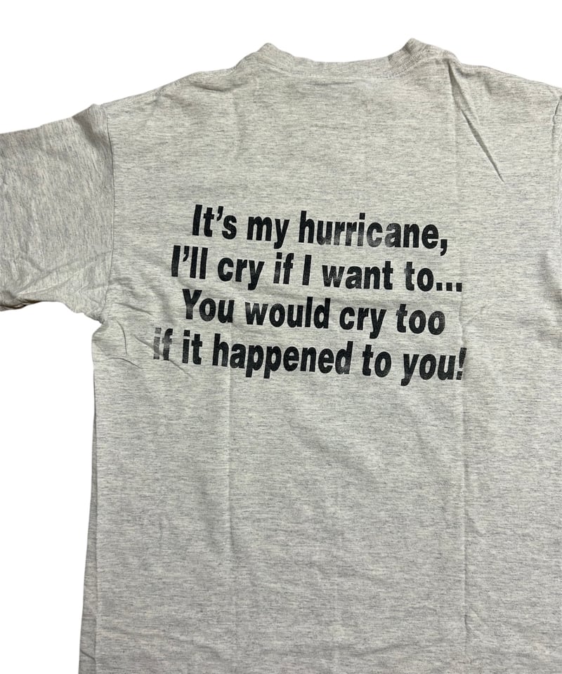 90's USA製 ハリケーン “ANDREW” 両面プリントTシャツ L 霜降りグレー