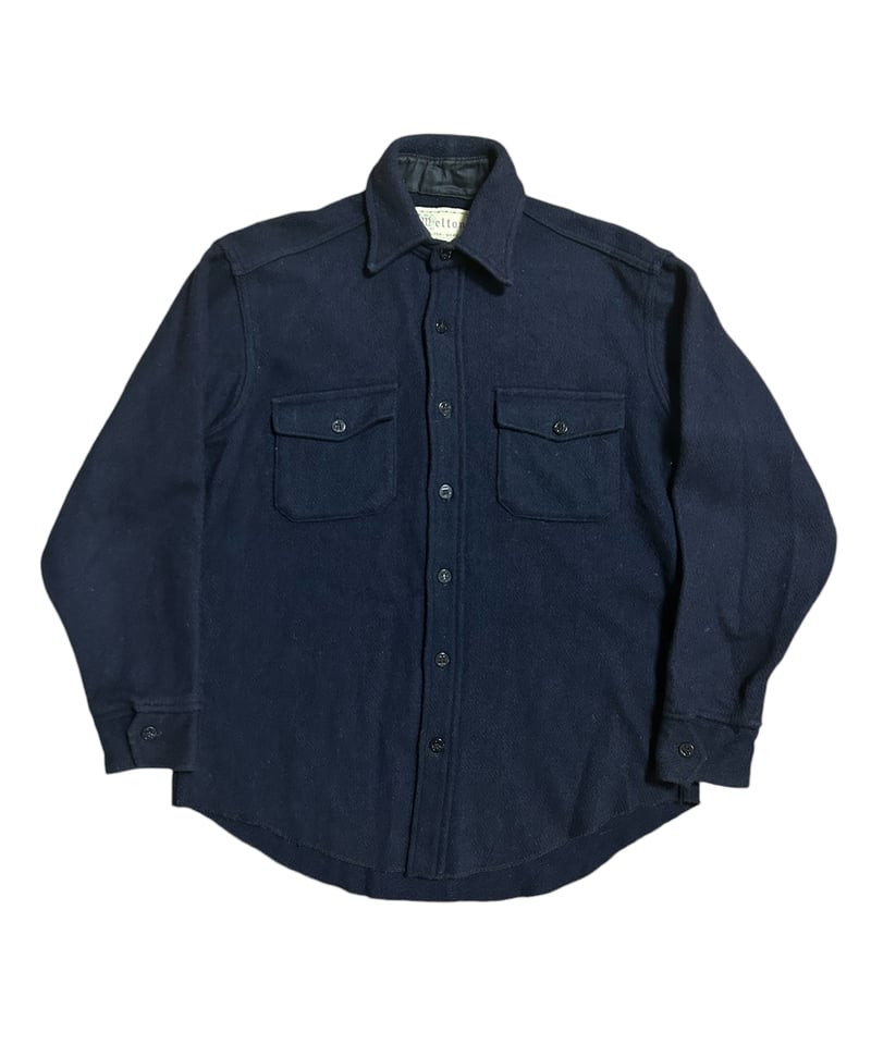 70's USA製 Melton メルトン ウールシャツ ウールジャケット 紺 | SORE 70's USA製 Melton メルトン ウールシャツ ウールジャケット 紺 | SORE