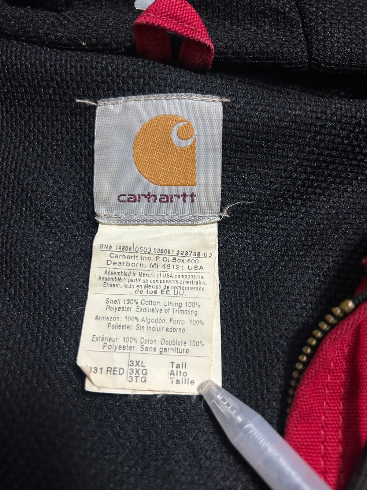 90's carhartt ダック生地 アクティブジャケット 3XL メキシコ製