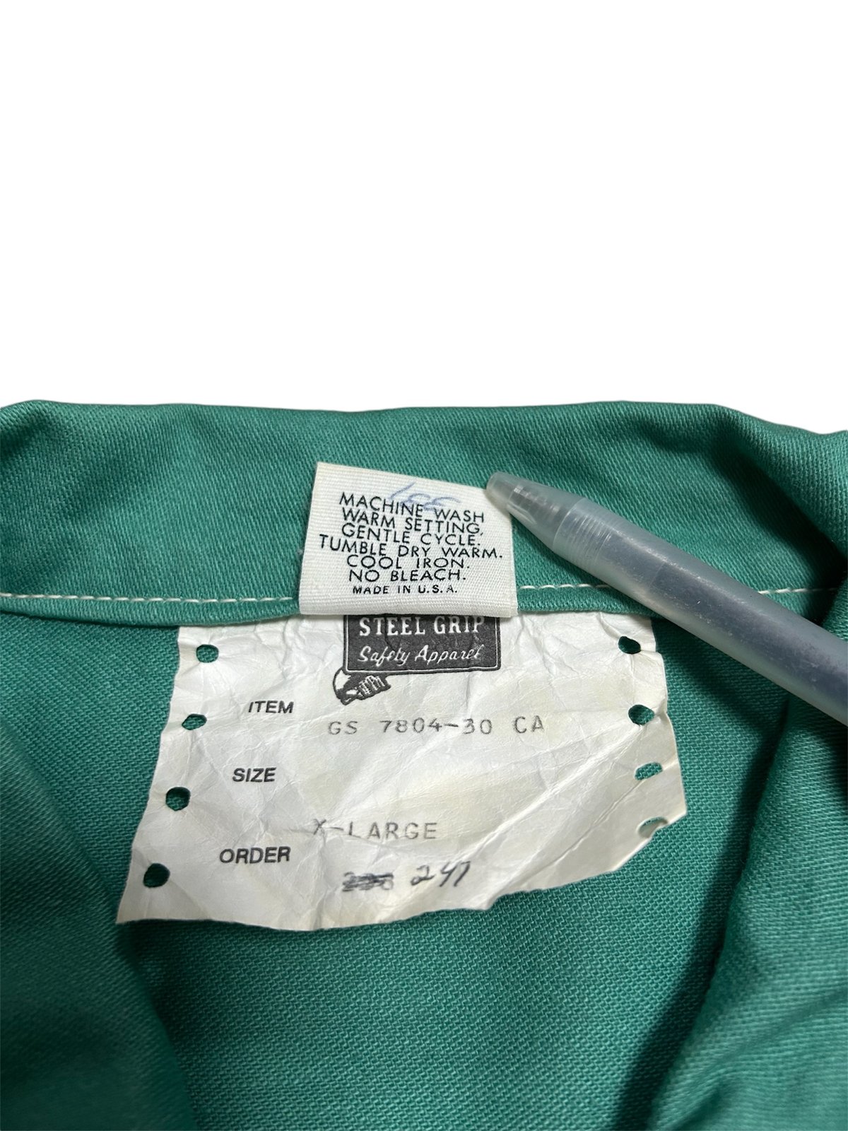 USA製 ステンシル入り ワークジャケット XL グリーン系 | SORE EYES