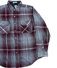 90's FIVE BROTHER ヘビーネルシャツ バッファローチェック 青 黒 L | S