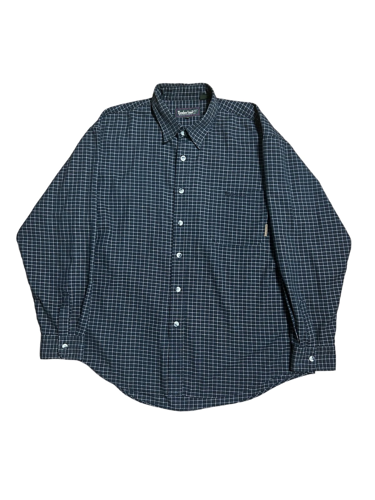 90's Timberland WEATHERGEAR 格子柄 L/S チェックシャツ ブラッ 90's Timberland WEATHERGEAR 格子柄 L/S チェックシャツ ブラッ