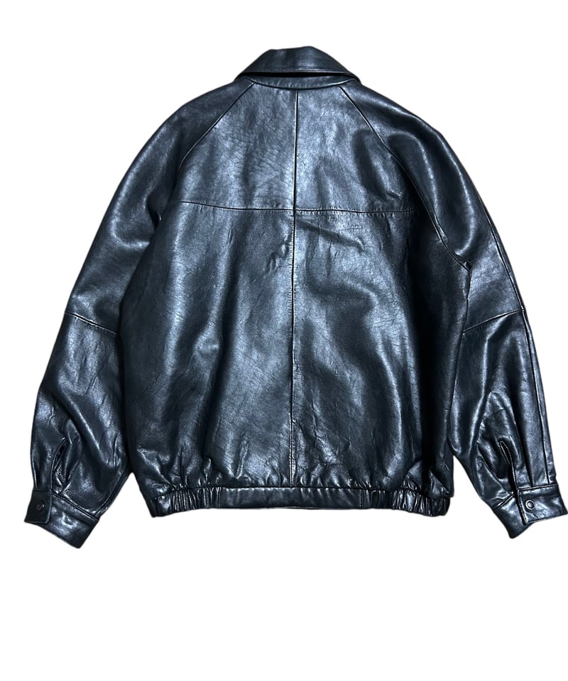 90's WILSONS PELLE STUDIO レザー スイングトップ L ブラック 牛革