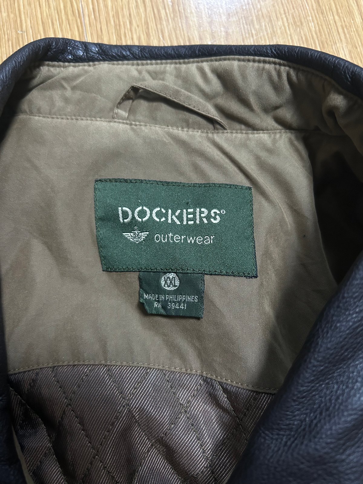90's DOCKERS 襟革&チンスト付 ナイロン系 スイングトップ XXL 90's DOCKERS 襟革&チンスト付 ナイロン系 スイングトップ XXL