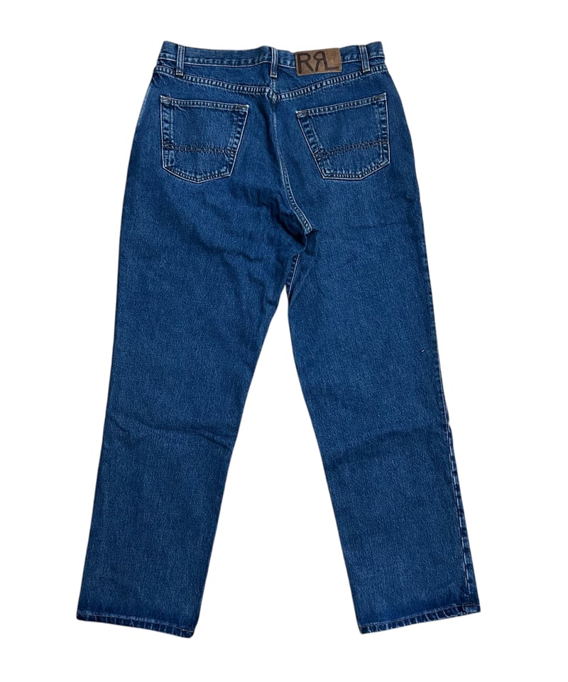 90's USA製 RRL ダブルアールエル デニムパンツ ジーンズ 革 90's USA製 RRL ダブルアールエル デニムパンツ ジーンズ 革