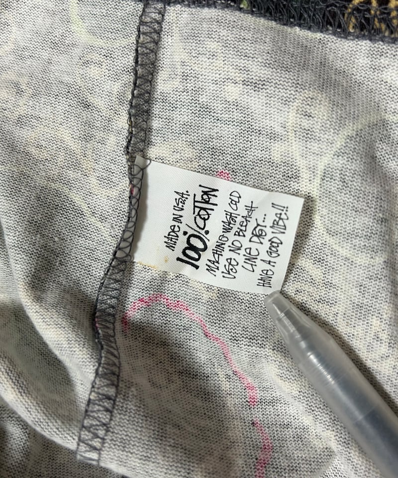 DEAD STOCK 80's 黒タグ USA製 OLD STUSSY 総柄 ポケットTシャツ DEAD STOCK 80's 黒タグ USA製 OLD STUSSY 総柄 ポケットTシャツ
