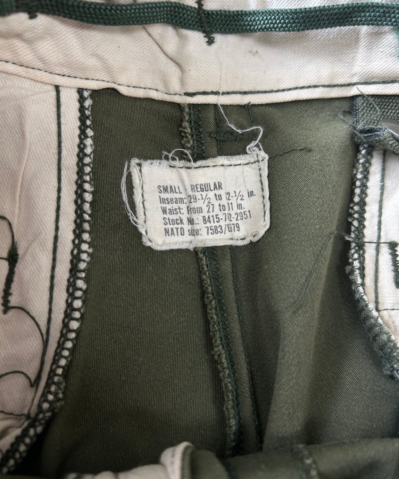 70s アメリカ軍M65パンツ small regular 72年製 70's 米軍実物 M-65 フィールドカーゴパンツ SMALL-REGULAR