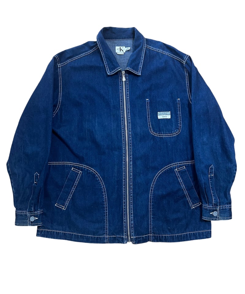 90's 濃紺 CK Calvin Klein Jeans デニム スイングトップ L | S 90's 濃紺 CK Calvin Klein Jeans デニム スイングトップ L | S