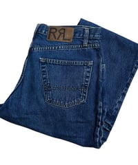 90's USA製 RRL ダブルアールエル デニムパンツ ジーンズ 革パッチ W35