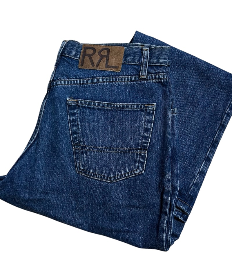 90's USA製 RRL ダブルアールエル デニムパンツ ジーンズ 革 90's USA製 RRL ダブルアールエル デニムパンツ ジーンズ 革