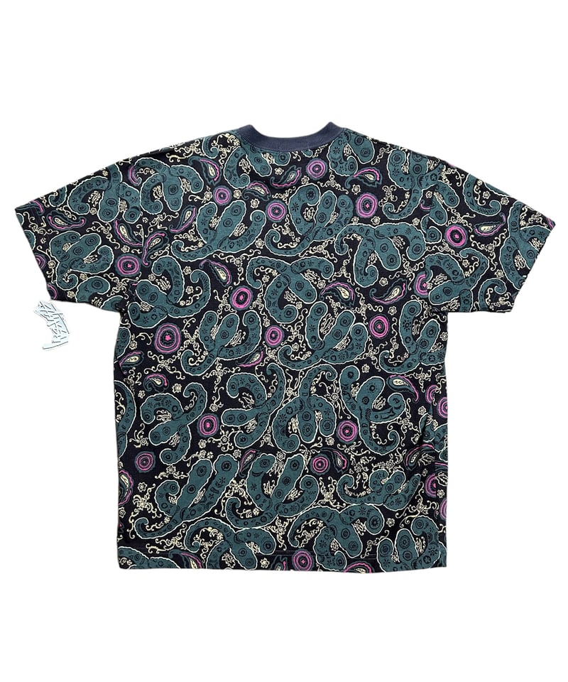 DEAD STOCK 80's 黒タグ USA製 OLD STUSSY 総柄 ポケットTシャツ DEAD STOCK 80's 黒タグ USA製 OLD STUSSY 総柄 ポケットTシャツ