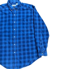 90's FIVE BROTHER ヘビーネルシャツ バッファローチェック 青 黒 L | S